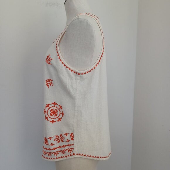 Lucky Brand Top Embroidered Tank Boho Colorful Cotton Womens Medium - Picture 7 of 12
